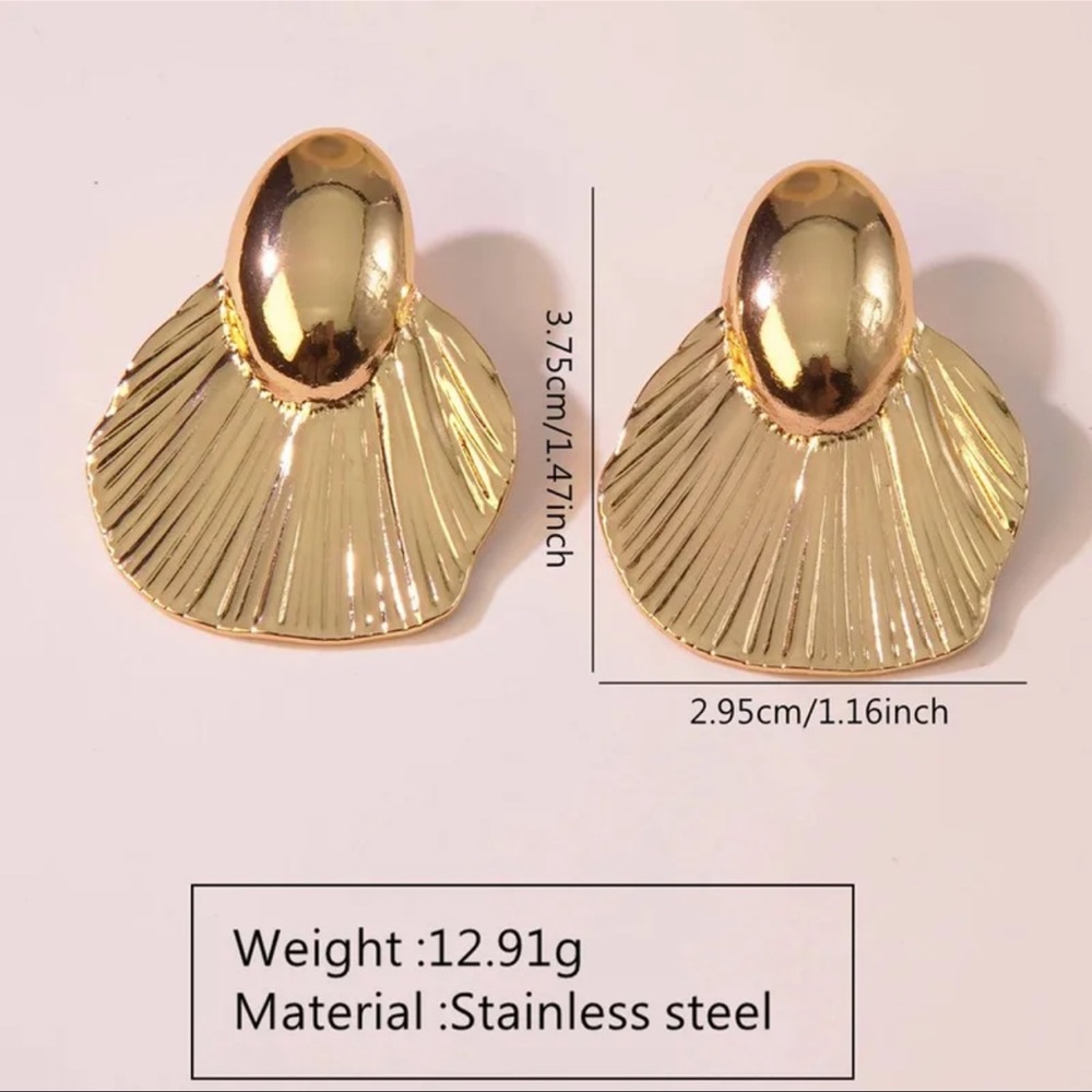 Gold Stainless Steel Women's Earrings